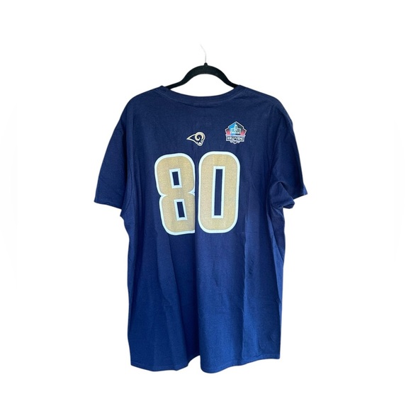 Los Angeles Rams Fanatics Isaac Bruce #80 Men's Size X-Large T-Shirt Jersey NWT - Picture 2 of 5